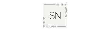 Logo featuring a square border with "SETTLED" at the top and left, "NOMADS" at the bottom and right. The letters "SN" are centered inside the square.
